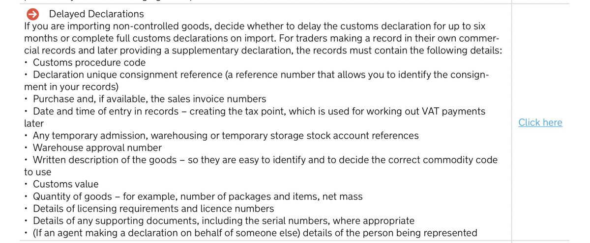 So process of 11 “key steps” to consider, even under the phased in arrangements... rules of origin, eoris, community license, trailers etc...delayed declarations bit v important. Customs declarations can be delayed 6 months, yes, but all this data still has to be collected: