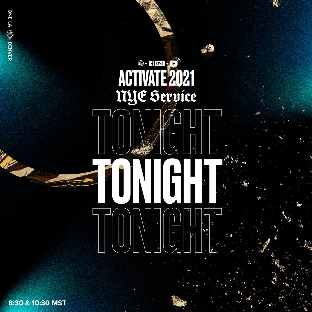 ✨ NYE w PT & PSJR ✨ __ TONIGHT, bring in the new year Kingdom style with Pastors @ToureRoberts and @SarahJakesRoberts in an unforgettable New Year’s Eve Activate Online Service! __ ✨ NYE x ACTIVATE ONLINE ✨ WHEN: 8:30pm & 10:30pm MST WHERE: YouTube, FB Live, & Our Website