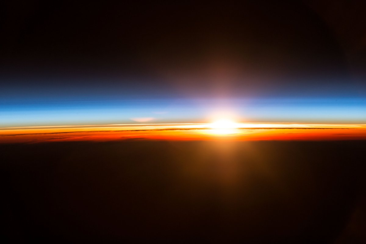 Happy New Year! The station orbits the Earth at 17,500 miles per hour (28,000 kilometers per hour) enabling the crew to see 16 sunrises and sunsets each day.