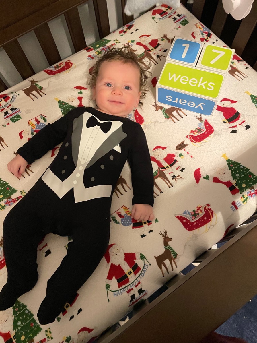 My youngest little guy dressed to the 9's to hit the town with Pop Pop, socially distant of course, Happy 2021!