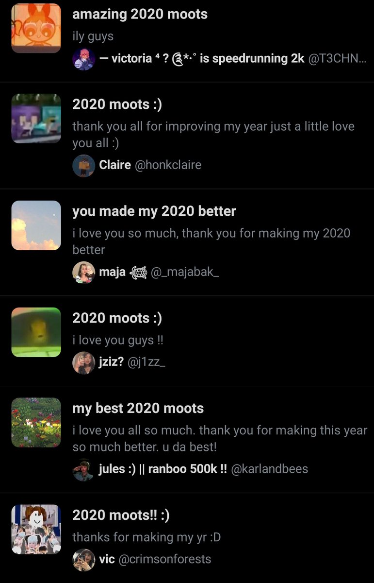 I LOVE YOU ALL SO MUCH @derpyfishh @thatgirlingrey2 @odetosouls @KumihoKae @N3TH3RBR1CK @sbi_brainrot @planettdream @T3CHNOSUPP0RT @honkclaire @_majabak_ @j1zz_ @karlandbees @crimsonforests