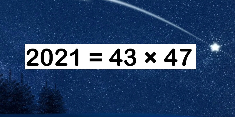 pickover's tweet image. Celebrate.  2021 can be formed by multiplying two consecutive primes.   What will life be like the next time this is true?  (Thanks @DSMac27)