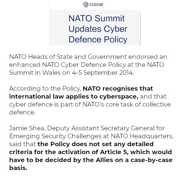 At the summit, NATO declared a cyber attack was equivalent to an armed attack & could invoke Article V. [CapsLk] ALL OF THE BEARS MAIN INFRASTRUCTURE WAS/IS BASED WITHIN NATO -- where Putin couldn't stop the Bears' -- but Western law-enforcement could. They didn't feel like it.