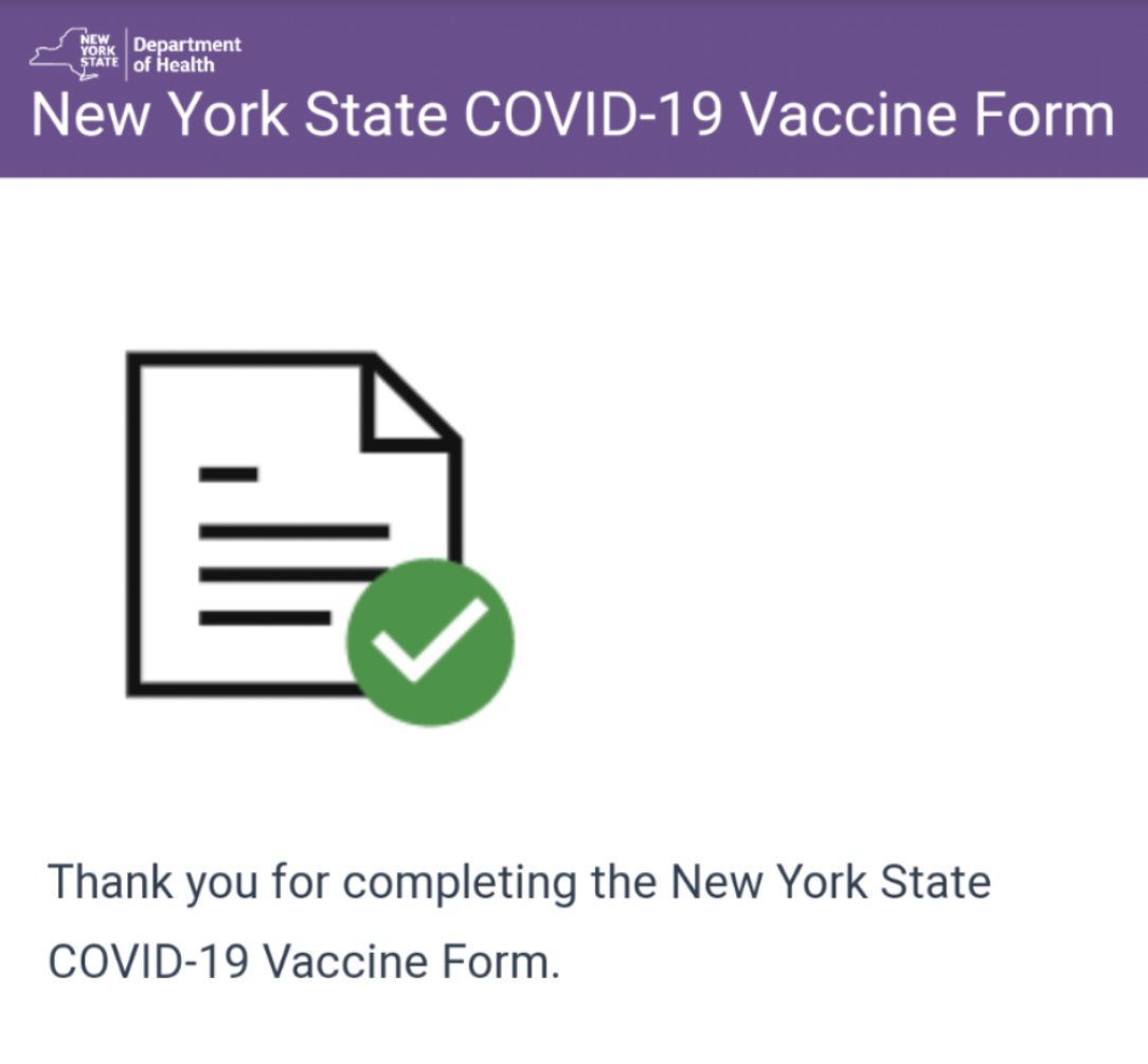 Once that is filled out you get a green check on the next screen you show them said green check and then are sent to get your vaccination. Vaccination took two seconds and did not hurt at all.  #CovidVaccine