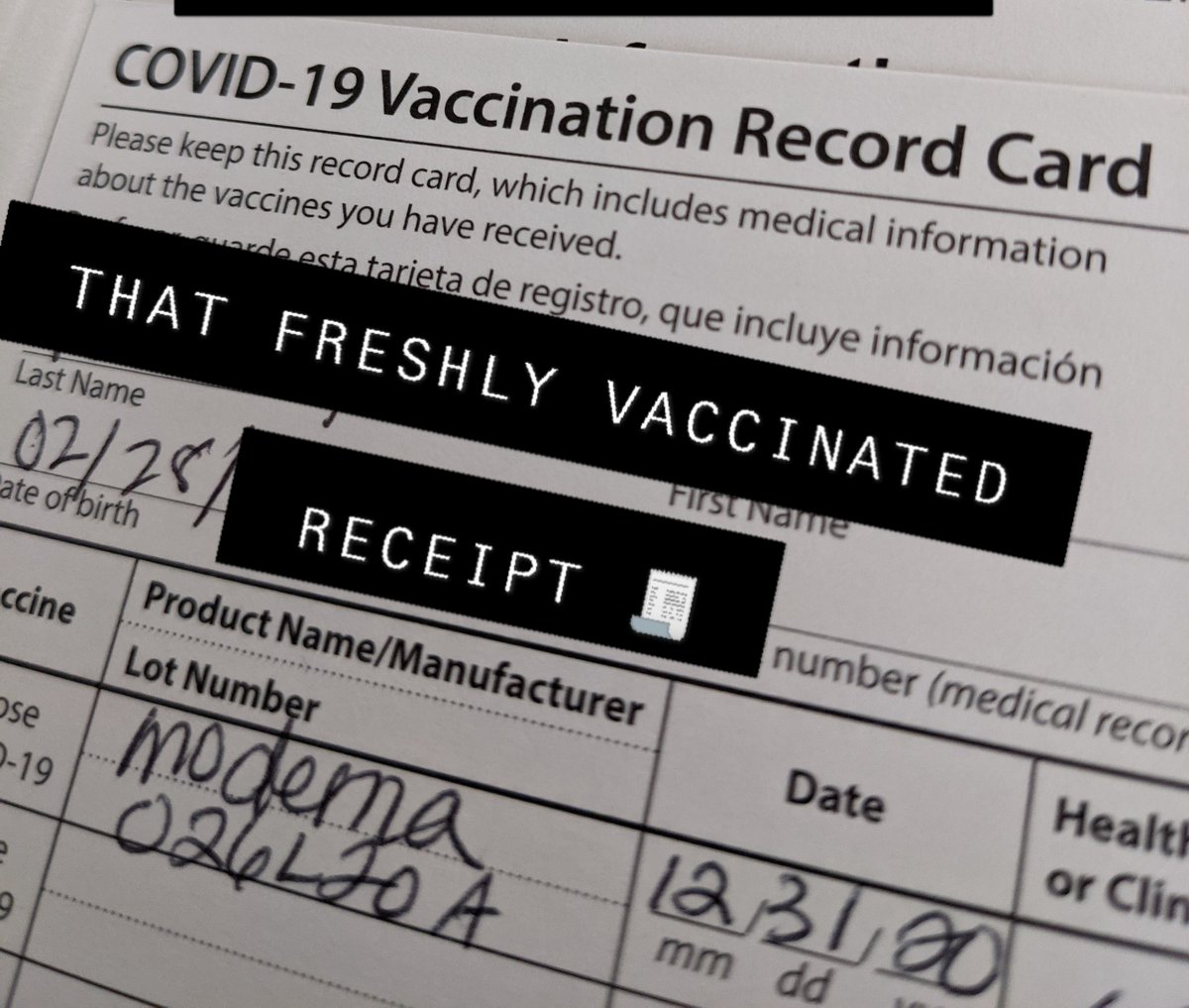 I was given a card which detailed the vaccine I got, where I got it, the date of my first shot and the date of my next shot. I will be emailed when I need to register again for my next dosage.  #CovidVaccine