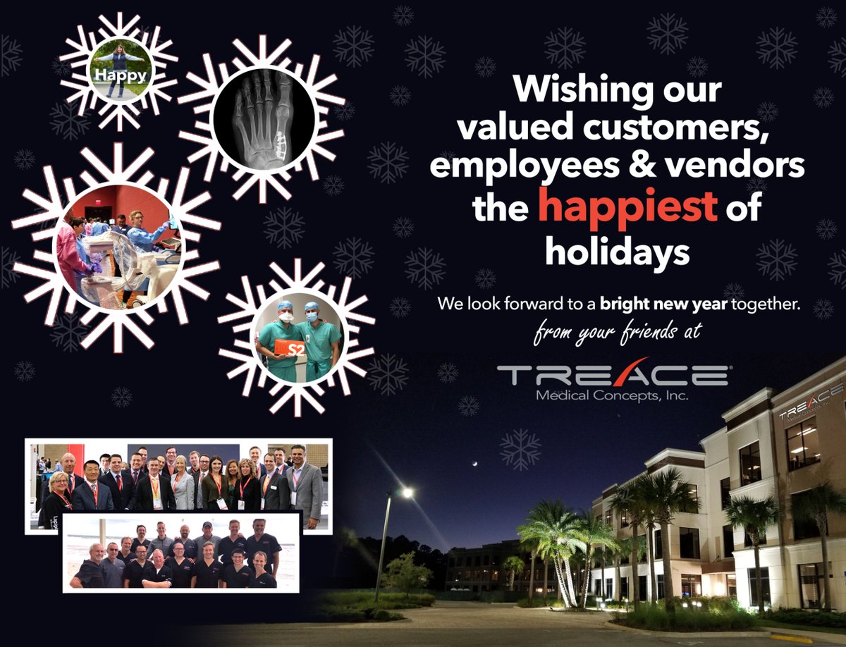 With sincerest appreciation of your patronage, hard work, and support in 2020; we look forward to a bright new year together.

- From your friends at Treace Medical Concepts, Inc.