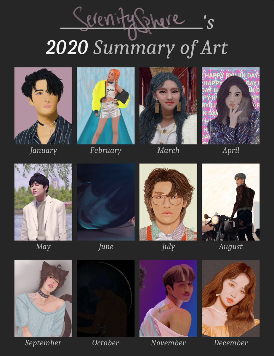 serenitysphere's tweet photo. 2020 has really been a long ass wildin' year but it's also brought me to a lot of realizations and conclusions regarding myself. +

#goodbye2020 #hello2021 #summaryofart #summaryof2020 https://t.co/oPKmGVPkdV