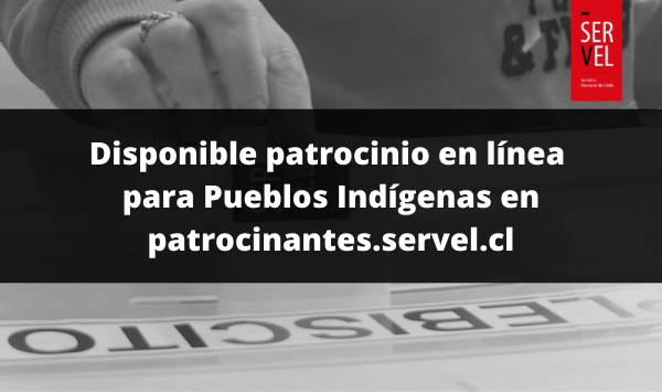 ServelChile's tweet photo. IMPORTANTE| Se encuentra disponible el sistema electrónico para el patrocinio de representantes de los Pueblos Indígenas en la Elecciones Convencionales Constituyentes. 

Puedes ingresar pinchando aquí 👉 https://t.co/4IyYyNlS9e

#EligeElPaísQueQuieres https://t.co/2uJjDZ6T0i