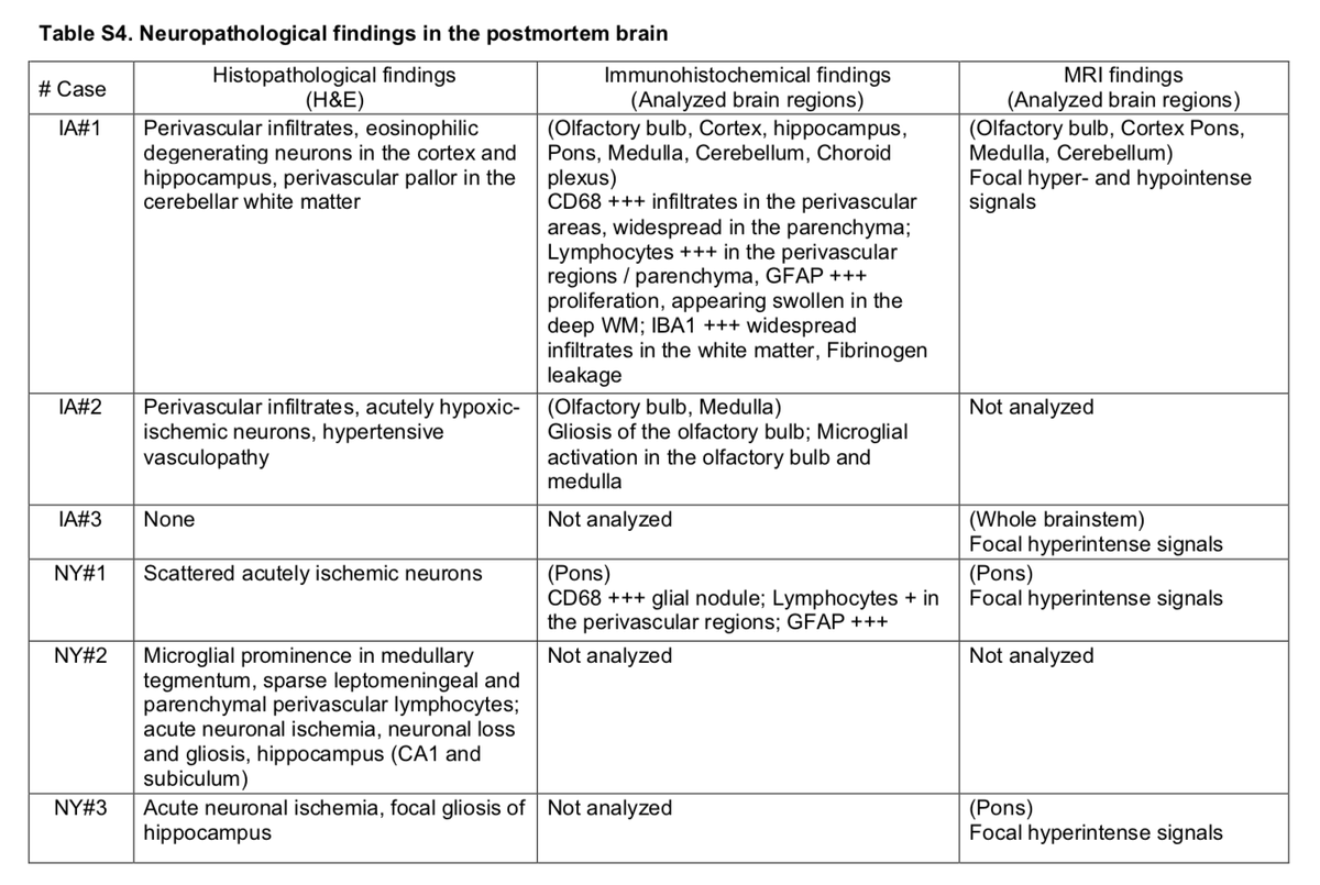 11/ 5 = Activated microglia were found adjacent to neurons, suggestive of neuronophagia in the olfactory bulb, substantia nigra, dorsal motor nucleus of the vagal nerve and the Pre-Botzinger complex in the medulla #COVID19  #coronavirus  #MedTwitter  #NurseTwitter