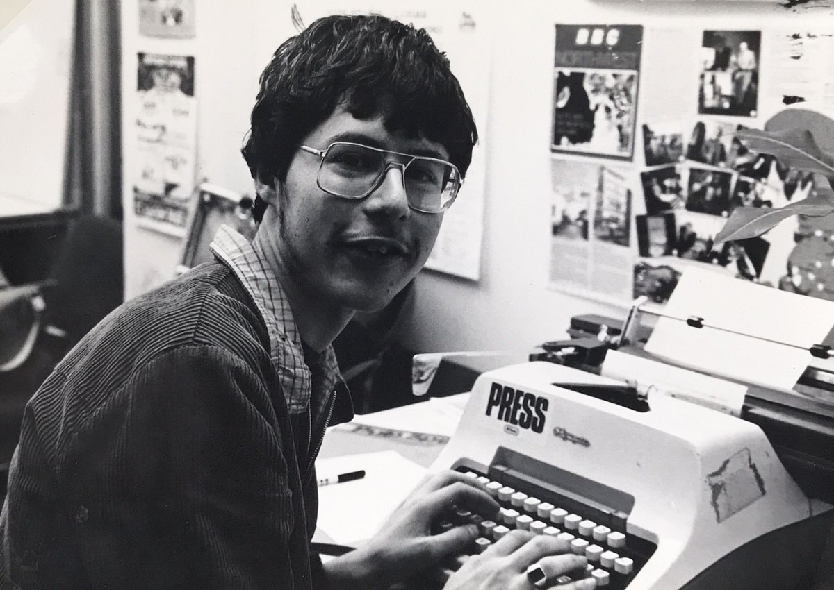 Photo of budgie aged 19, at Manchester Polytechnic.