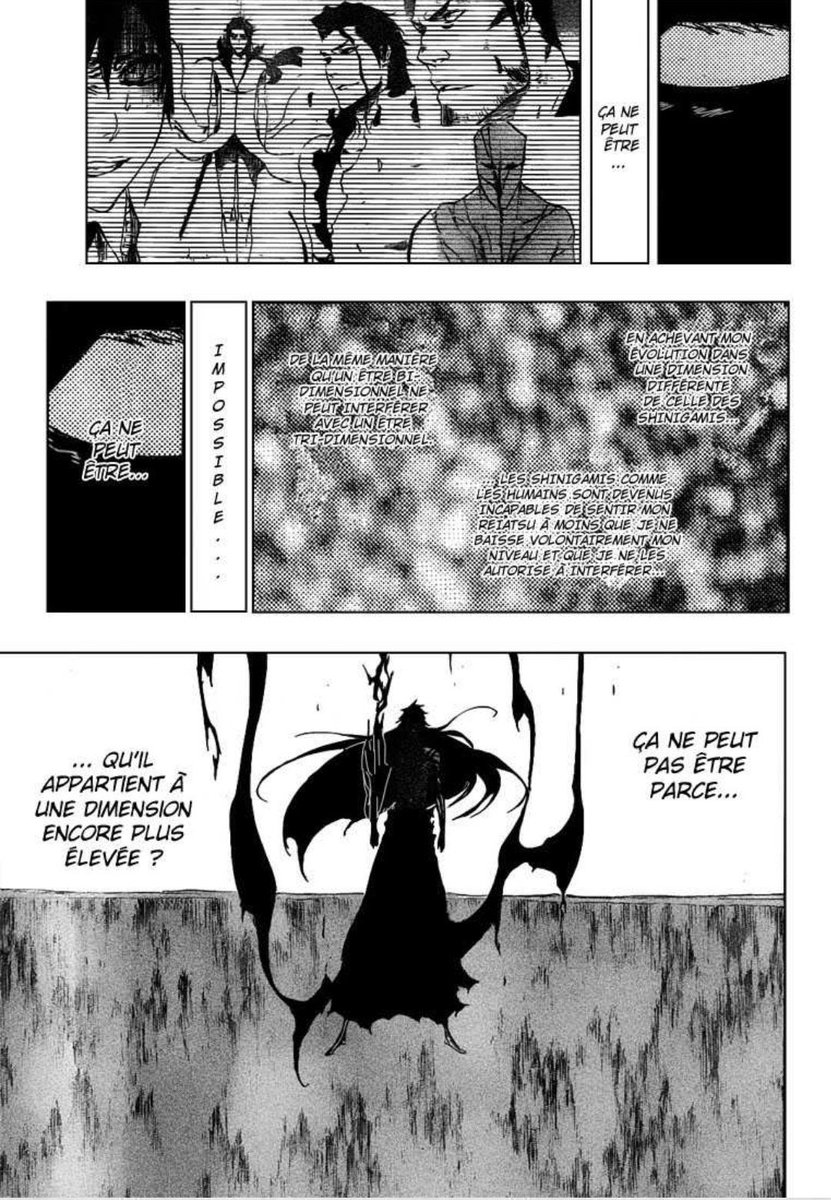 A ce moment là Aizen défini Ichigo comme « 5D » voir « 6D » ce qui est incroyable en terme de puissance il est bien plus fort que Ichigo Dangai.Avec cette forme la Kubo a fait d’ichigo un monstre de puissance qui fait évoluer les normes de puissance de l’univers de BLEACH !