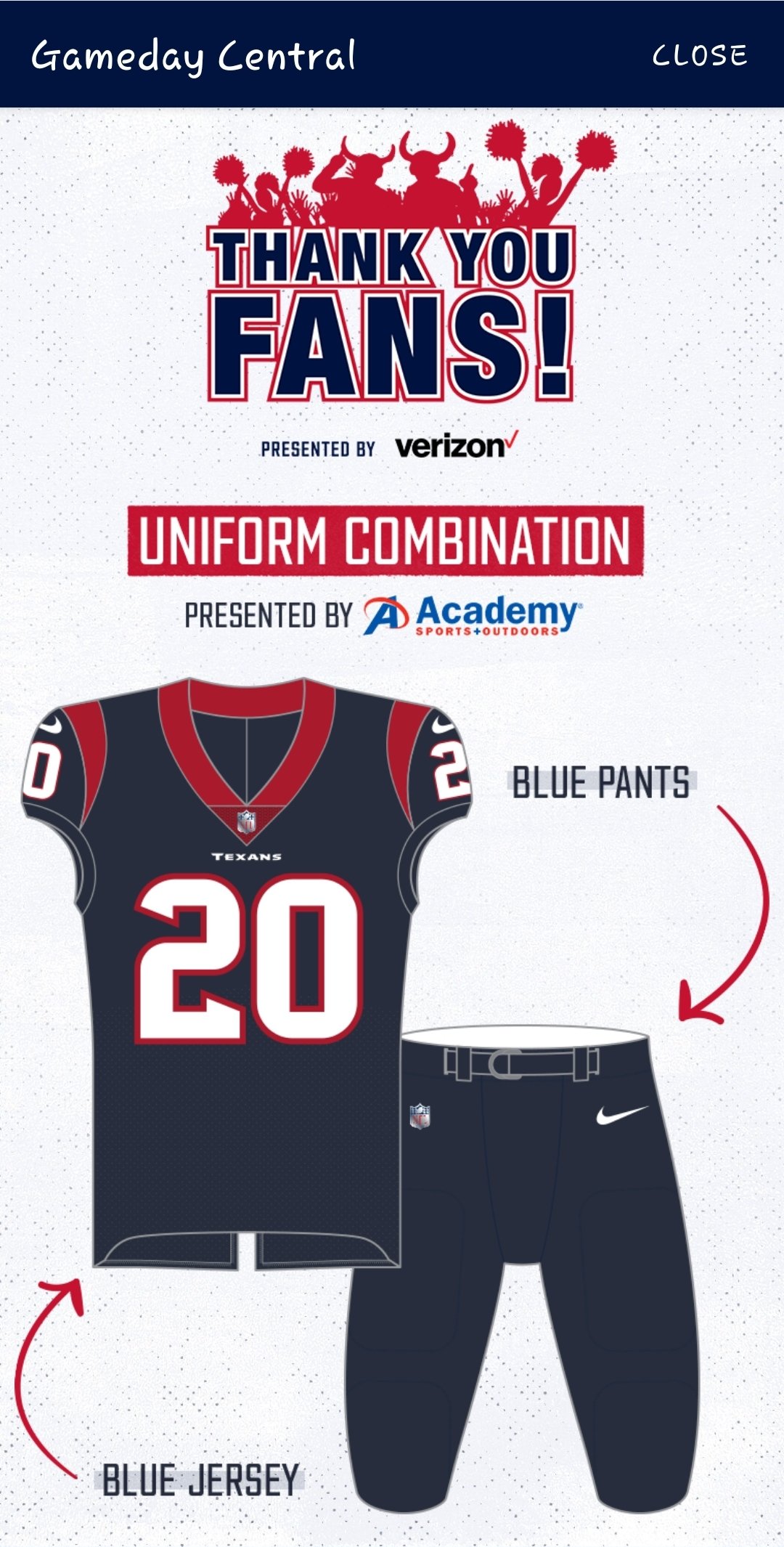 Texans hotsell jersey academy