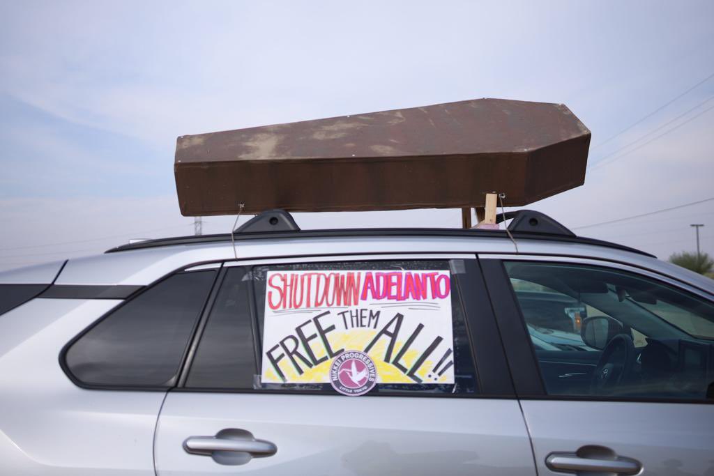 Member Heather: These 7 coffins represent 7 people who died at the hands of GEO group at the Adelanto Detention Center. In October we created this powerful visual that represent the lives lost there. These 7 coffins represent 7 people who died at the hands of GEO group......