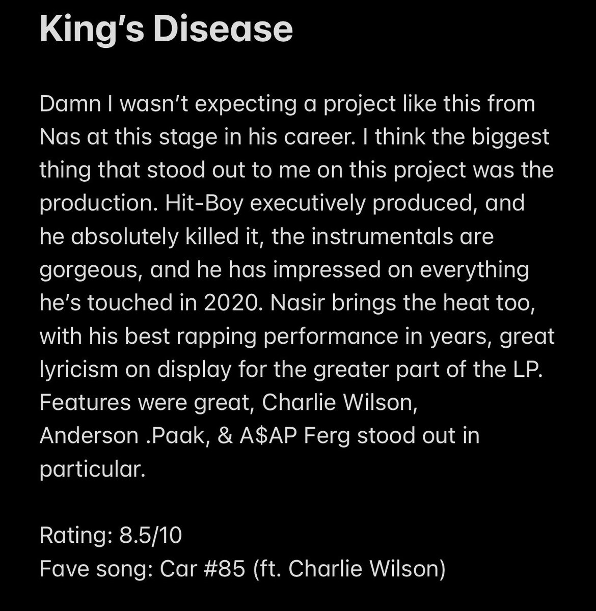 8. Nas - King’s Disease
