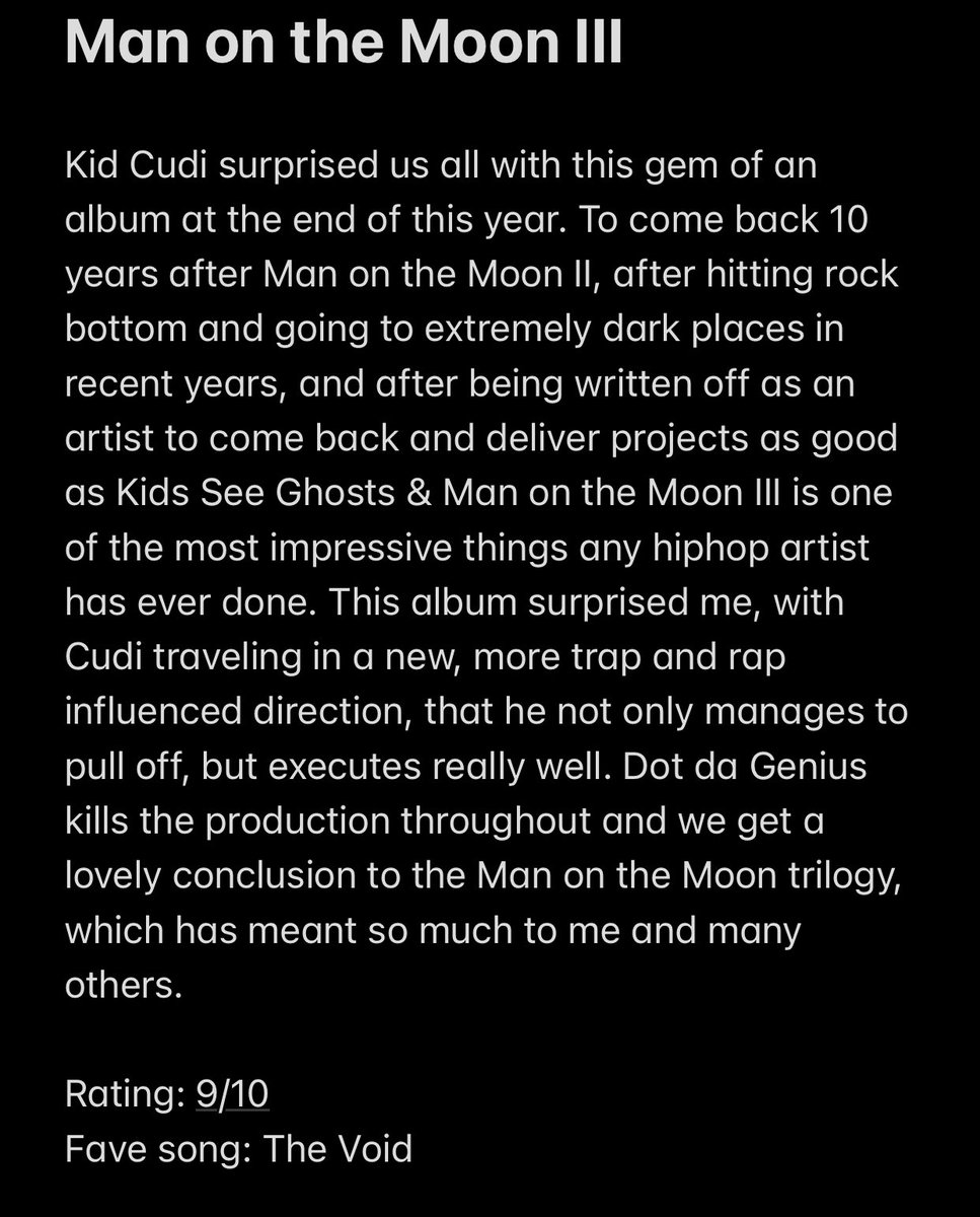 5. Kid Cudi - Man on the Moon III: The Chosen