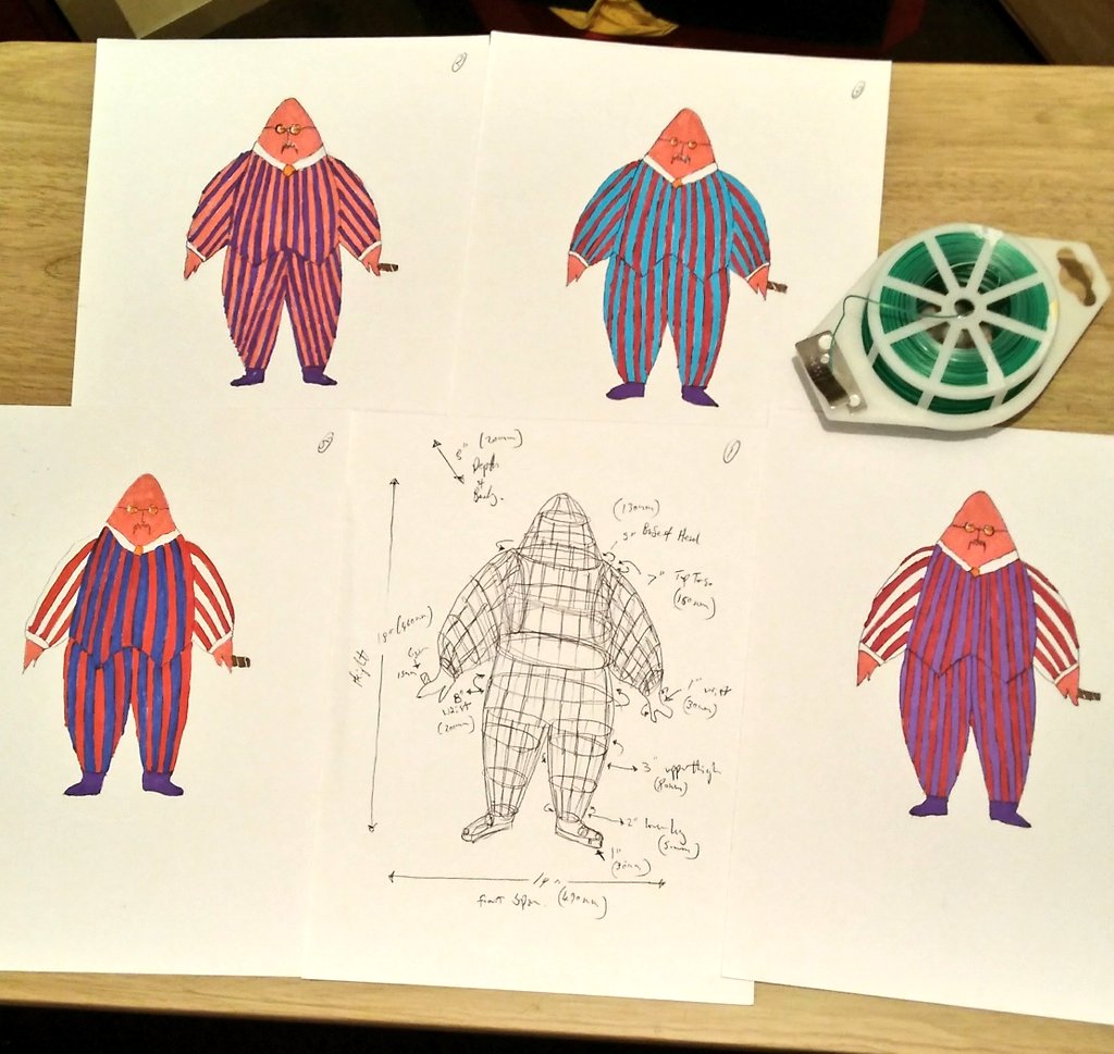 BobFollen's tweet image. Here's some of my working drawings for the #NuclearFather lantern. The drying out, and striped painting on the lantern itself, took aaaaaages!! The '77 inflatables are pretty awkward, so I miiiiight tackle the TV next! ;)