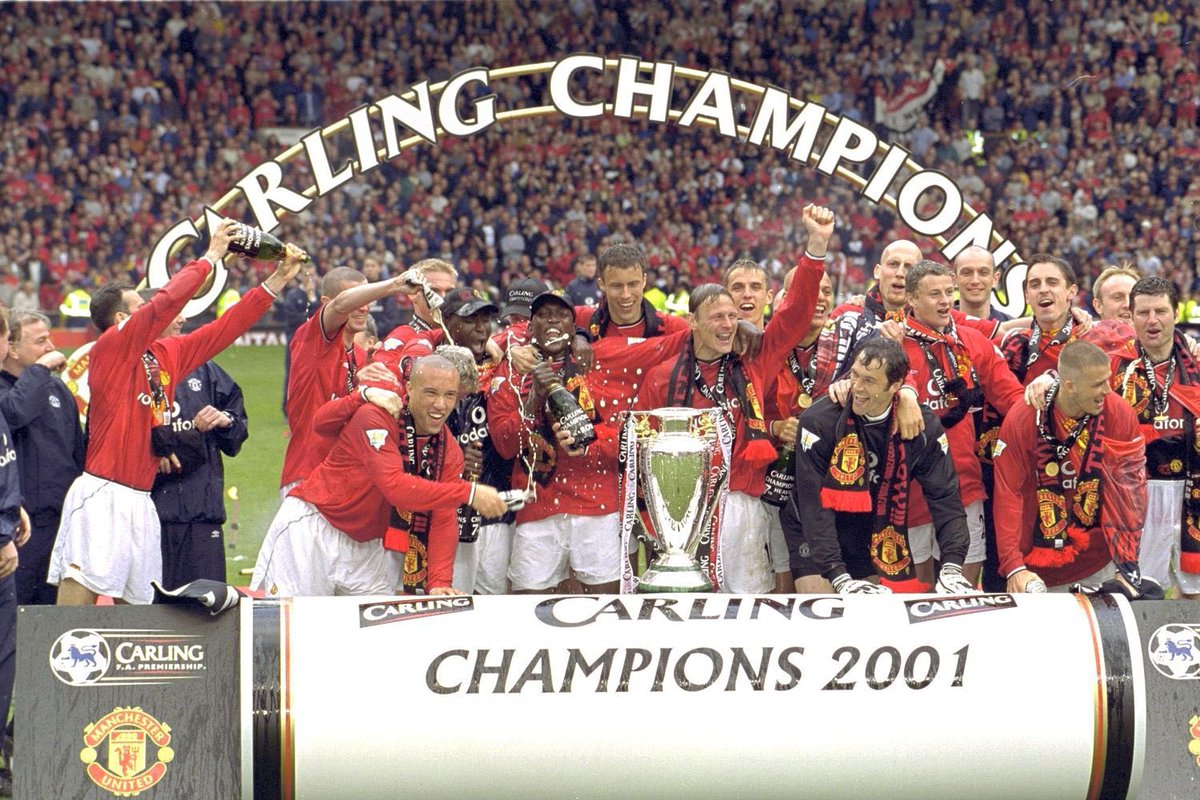  19th May 2001 Premier LeagueFirst 3-in-a-row of Sir Alex’s reign. 7th title. But cracks were showing - and Fergie would try and adapt the side to better perform in Europe following the ease of winning domestically, but the struggle in Europe. 21/38