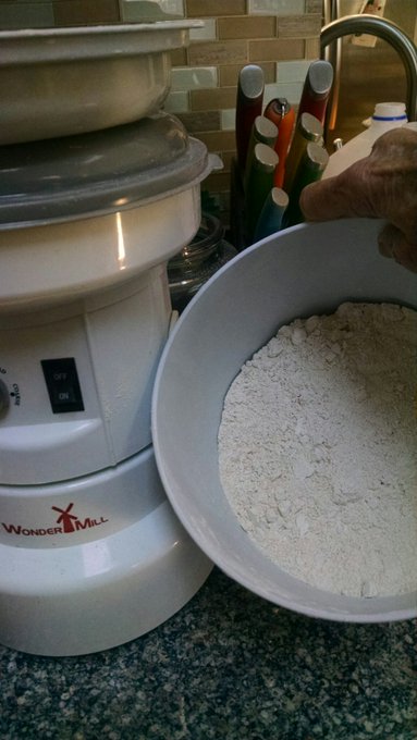Grinding my own flour! Getting ready for home-made pizza tonight! YUM https://t.co/IoC8DjZ9L0