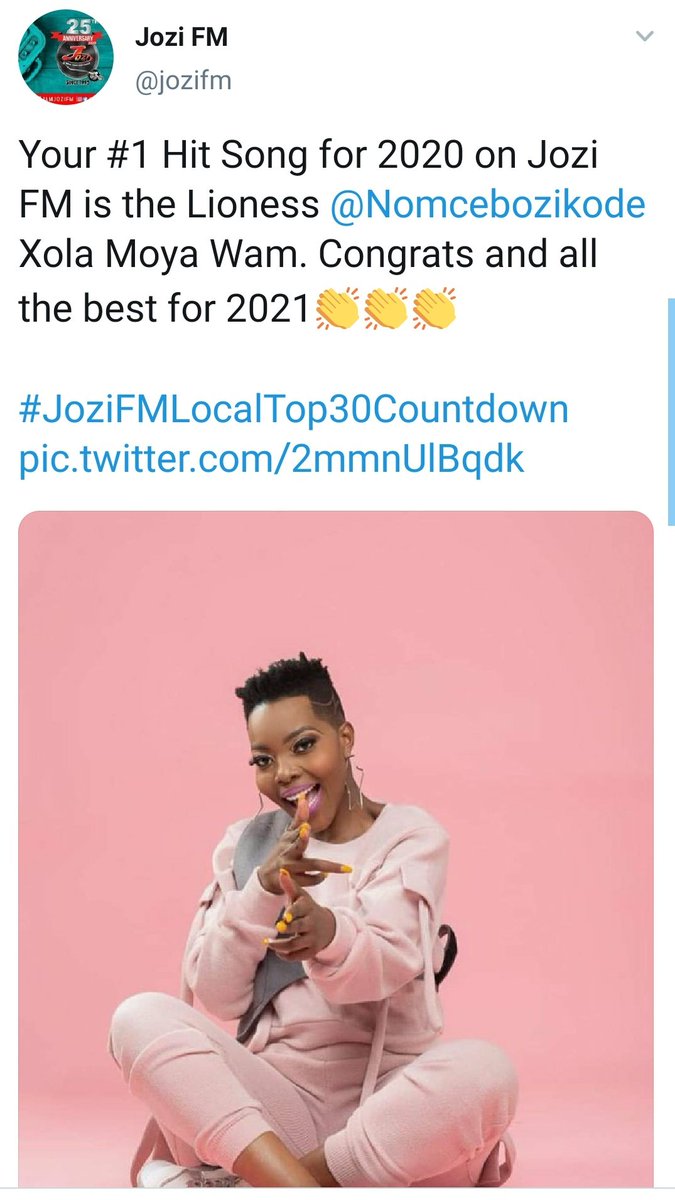 Thank you to everyone who is behind both #XolaMoyaWam the song and the album. We managed to win #SOTY on <a href="/METROFMSA/">METROFM SABC</a> and <a href="/jozifm/">Jozi FM</a> 🙏🏽🙏🏽