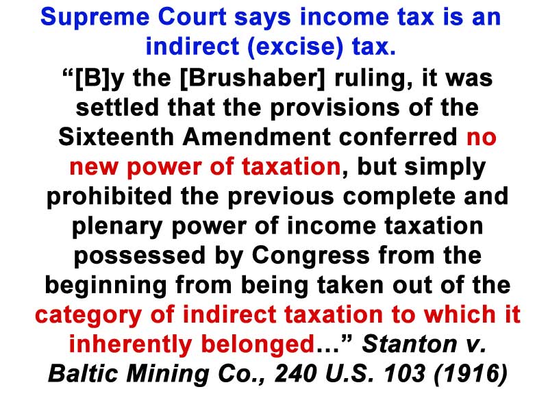 @porshetiam @Blackdi51264299 Everyone needs to learn that the 'federal income tax' is an excise tax on federally taxable activities. No federal income? No federal income tax owed.

Supreme court rulings.