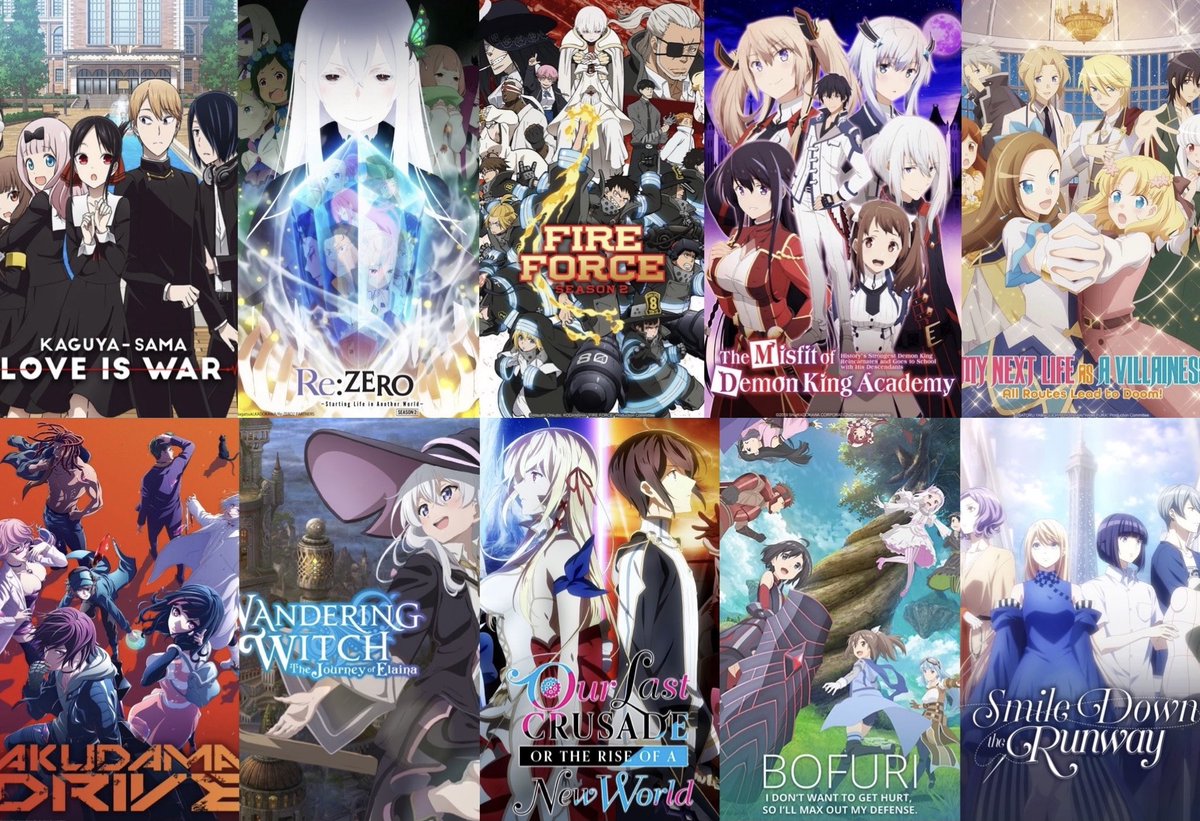 KyleCinVail's tweet photo. First, here (in no particular order because too damn hard) are my Top Ten favorite shows of the year! #BestOfAnime2020
#KaguyaSama
#ReZero2
#FireForce2
#MisfitOfDemonKingAcademy
#MyNextLifeAsAVillainess
#AkudamaDrive
#WanderingWitch
#OurLastCrusade
#Bofuri
#SmileDownTheRunway https://t.co/hPJy6mAJnp