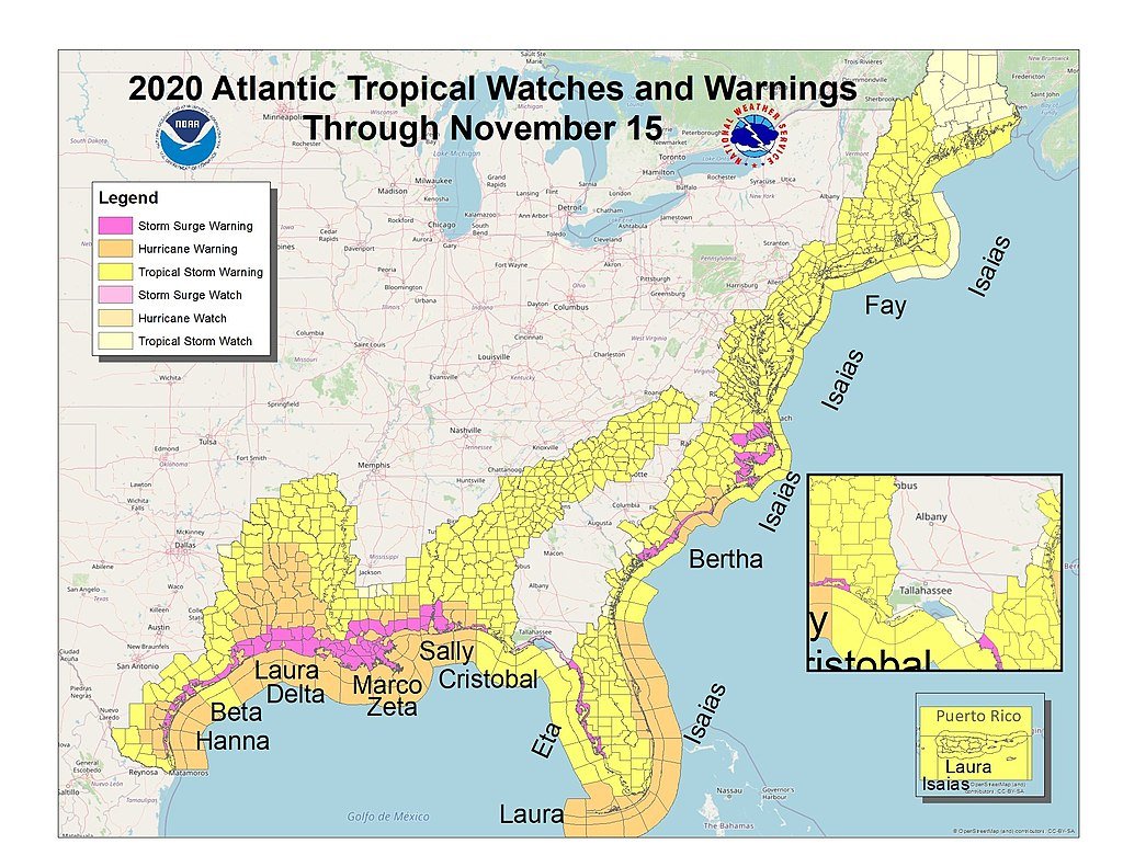 Don't forget the record-breaking 2020 Hurricane season, though. Meteorologists on the Gulf Coast won't!The 2020 season was the most active Atlantic hurricane season on record, featuring a record 30 named storms, 13 hurricanes, and 6 major hurricanes.