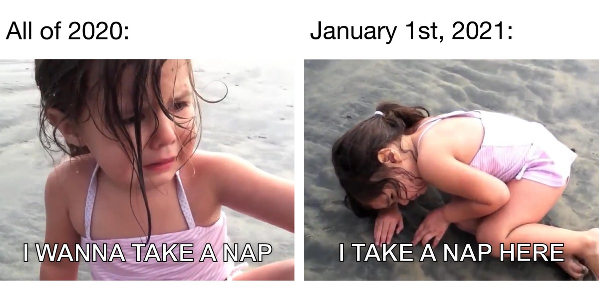 Us when the clock strikes midnight. 2020 is almost over - we can all relax and take a nap now! Happy New Year!