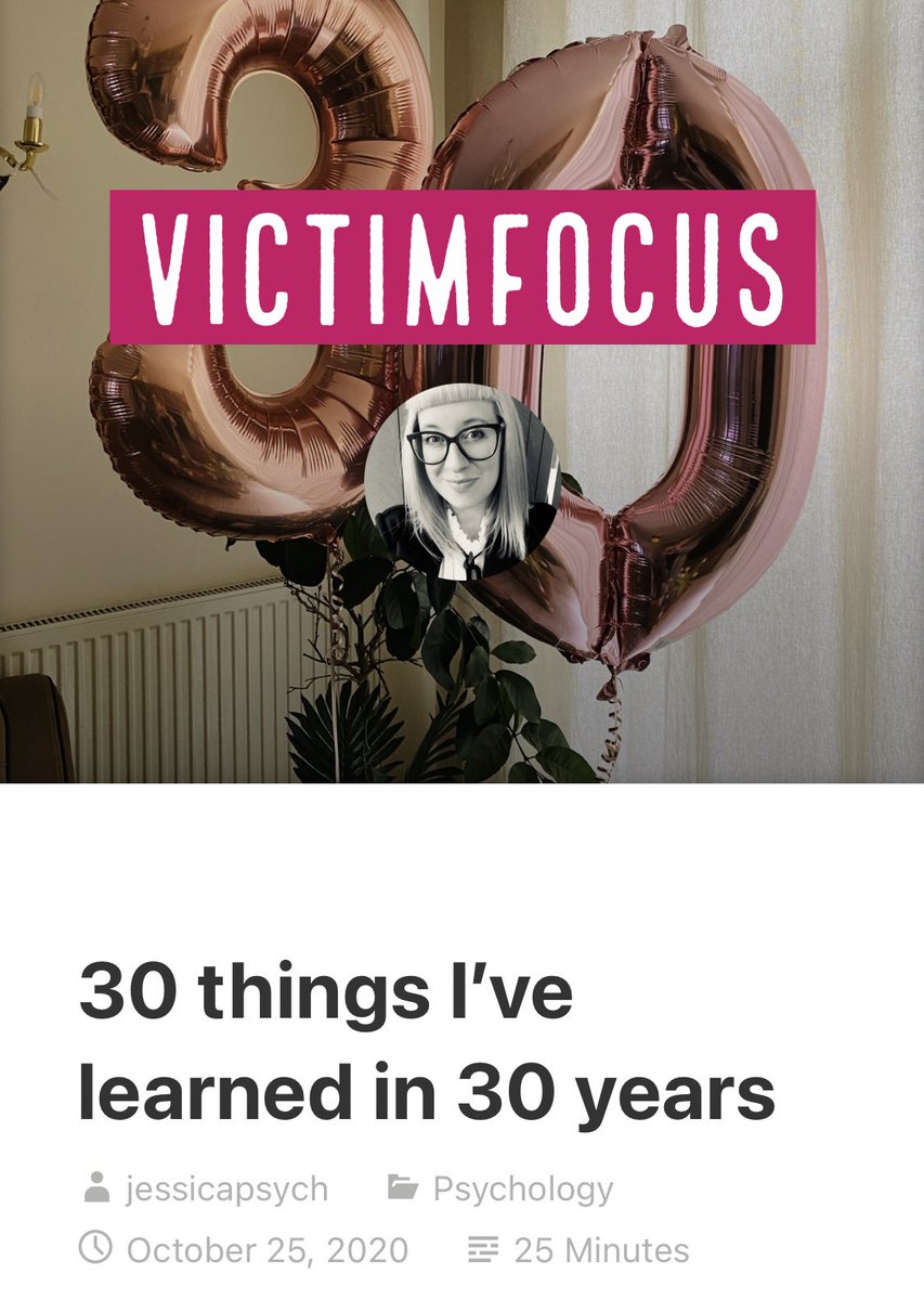 12.  https://victimfocusblog.com/2020/10/25/30-things-ive-learned-in-30-years/
