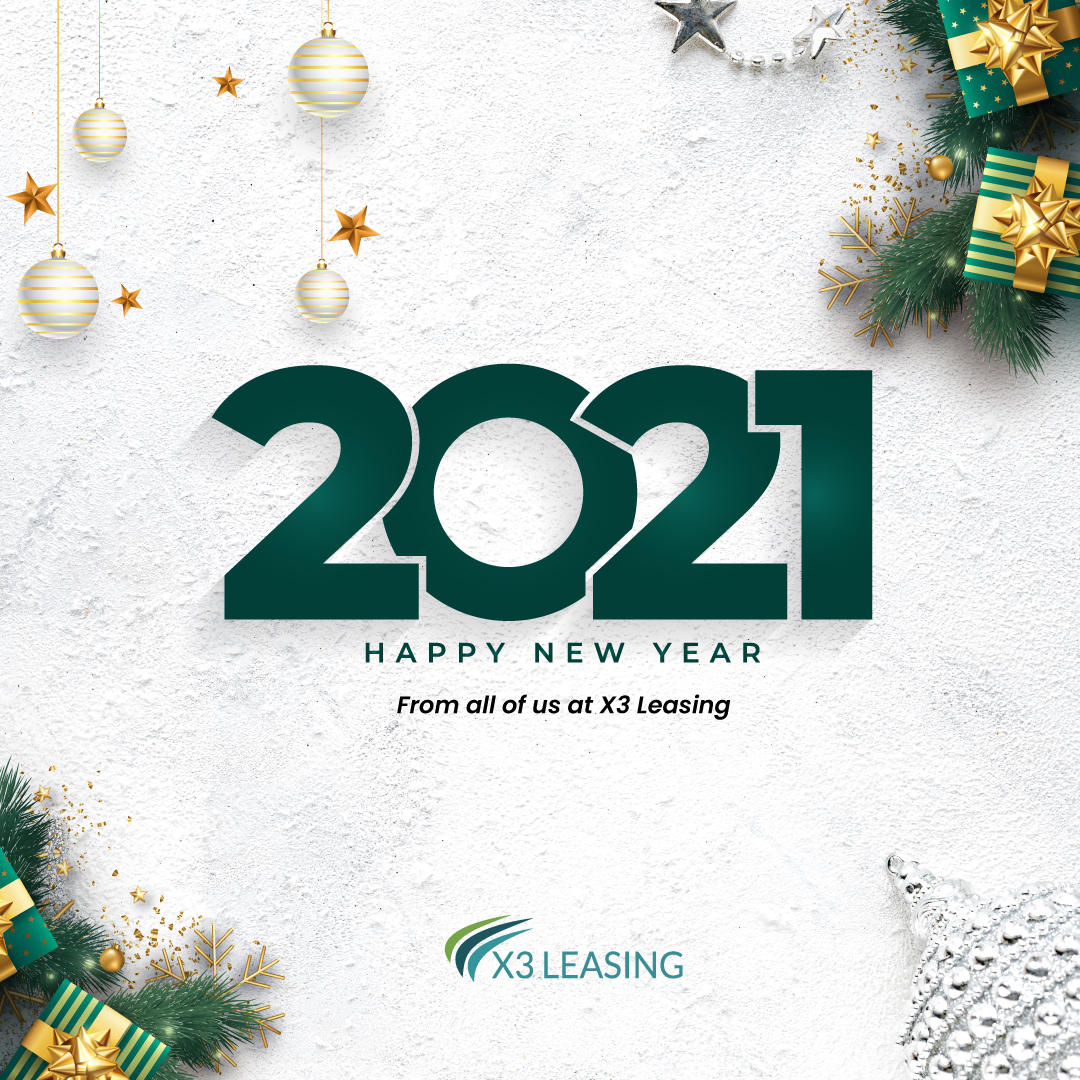 X3Leasing's tweet photo. Here's hoping that the new year brings us lots of new and exciting opportunities in our lives. This new year will be our year.
Happy New Year from all of us at X3 Leasing!
#happynewyear #newyear2021 #x3leasing https://t.co/YSXWQw3NMj