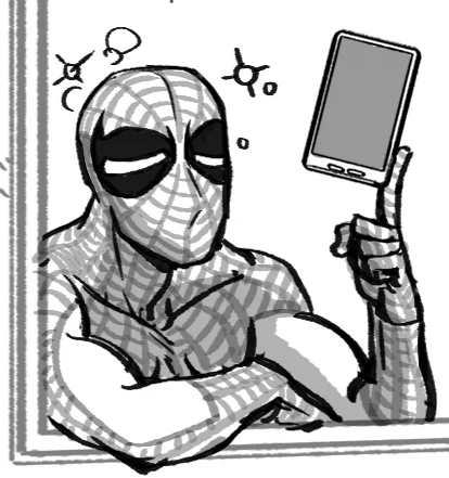 I've finally done it, I've solved the mystery of how to draw Spidey with his eyes closed, I've peaked as an artist and can now retire from art forever 