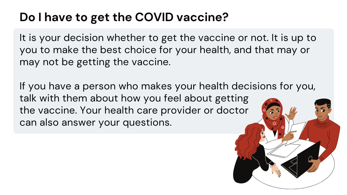 CalSCDD's tweet photo. Some people with developmental disabilities in California will soon be asked if they want to get a COVID vaccine. You may be asked to sign a consent form. This information may help you decide for yourself. You can access the text-only version at https://t.co/J3oeiv5m6F. https://t.co/AKBrpnyqLG