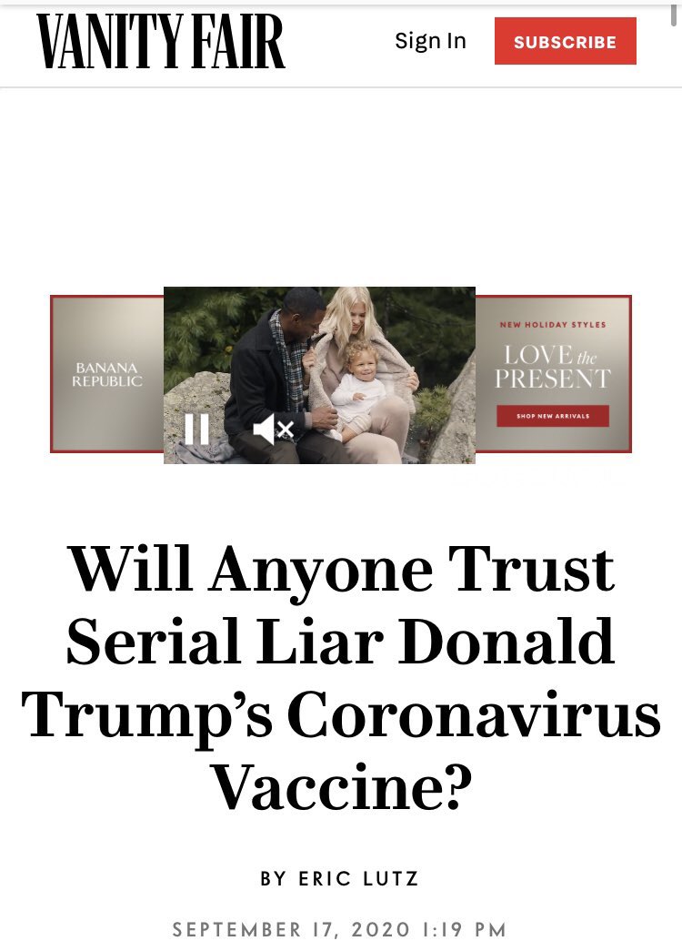 #7: A rushed vaccinePrior to the election, we were told that Trump would rush out a potential COVID vaccine. That didn’t happen, and now the media won’t even give credit to the Trump Admin for the vaccine. Here’s:  @VanityFair,  @BuzzFeedNews,  @jonathanchait &  @ForeignPolicy.