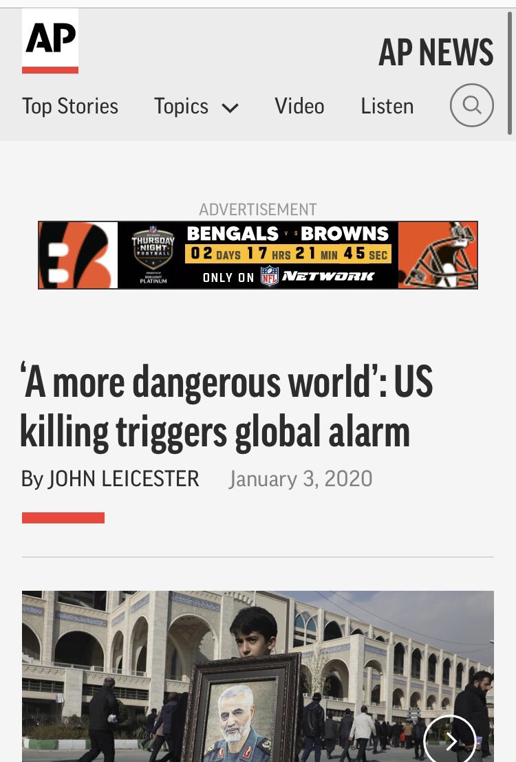 #6: War with IranSpeaking of things we were promised, by now we should be months into war with Iran, to hear  @ForeignPolicy,  @AP,  @CNN, and  @Reuters tell it (among MANY others).That a potential war doesn’t even crack the top 5 is a testament to the year we’ve had.