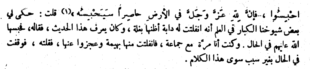 Imam Yaĥyā Ibn Sharaf al-Nawawī al-Shāfiýī [631-676 AH / 1233-1277 CE] writes in Adkhār, after quoting the second narration:❝I say: One of our great Shaykhs in īlm narrated to me, he lost his riding beast, I think it was a mule, and he knew this Ĥadīth, so he said it,