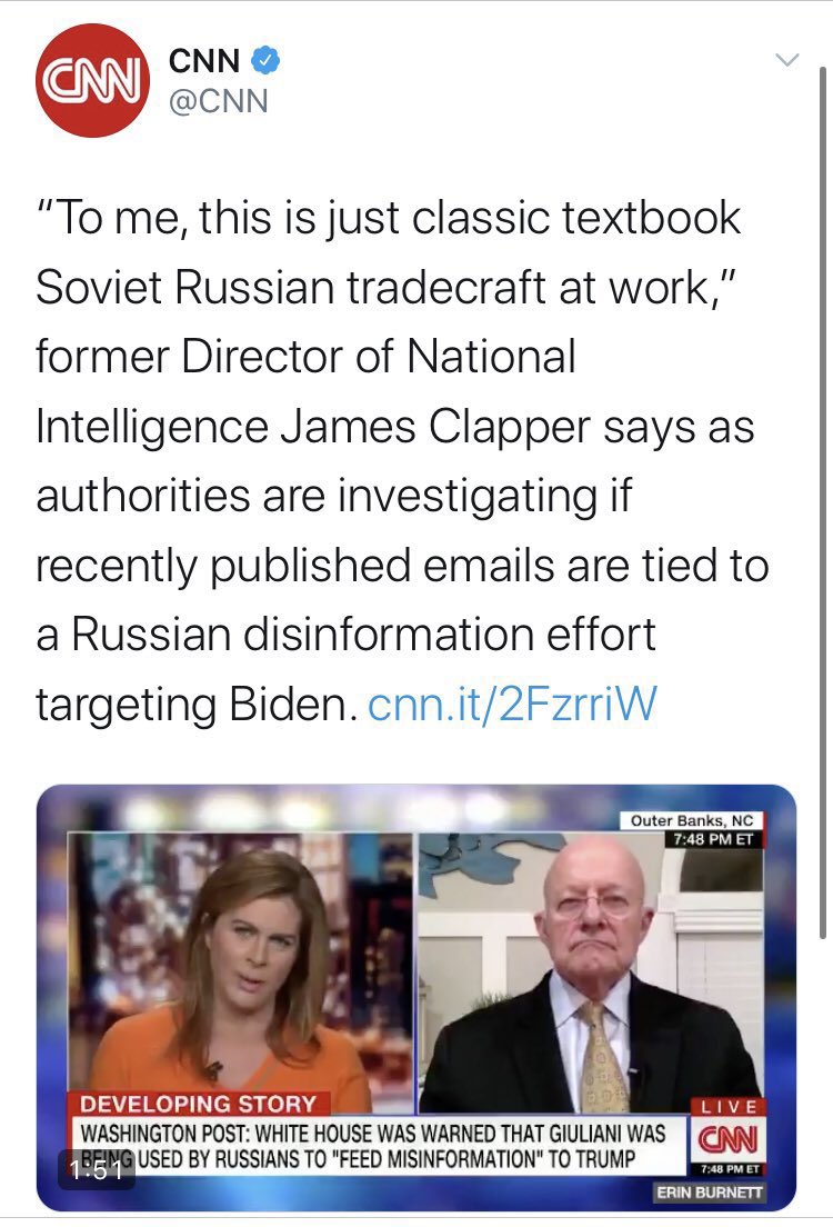 #3 Hunter’s laptopWhile much of the Russia story was prior to 2020, we got one notable entry: the idea, absent evidence, that Joe Biden’s son Hunter’s laptop was Russian disinformation & not to be reported on. The news blew up weeks later. @NPR,  @MSNBC,  @CNN &  @JoyAnnReid.