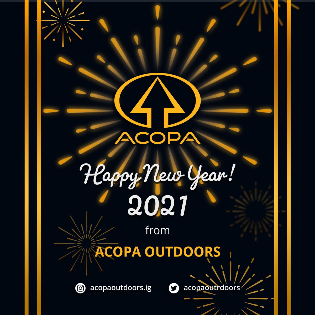 AcopaOutdoors's tweet photo. Happy New Year!

#HappyNewYear2021 https://t.co/Ueq0QerOI9