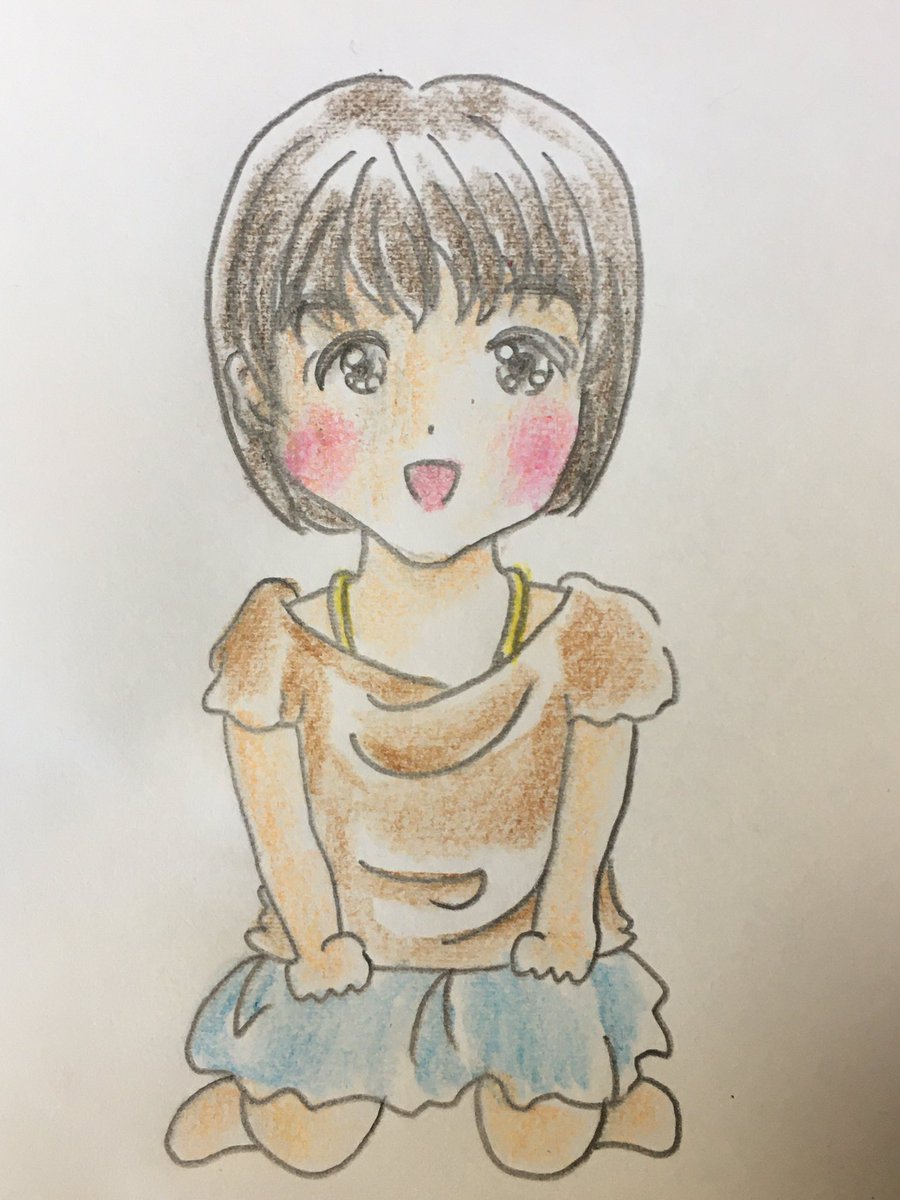 ノブユキ 固ツイよろしくね 花蓮ちゃん Lineのアイコンを描いて と言われたので 可愛いく描けました 女の子イラスト アイコン