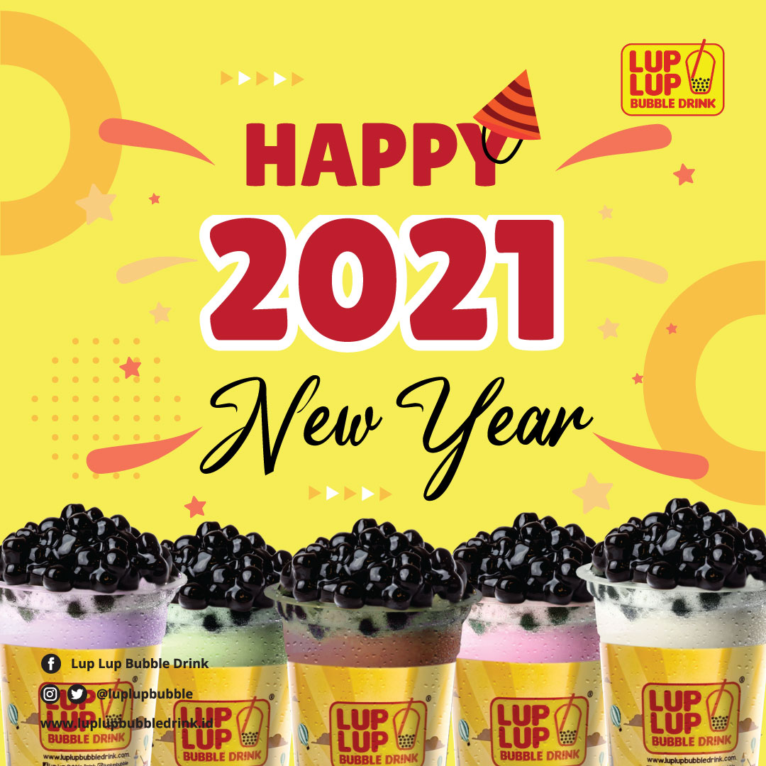 luplupbubble's tweet photo. Happy New Year sobat Lup Lup❤
Semoga tahun ini bisa lebih baik daripada tahun sebelumnya ya🤗 dan jangan lupa minum Lup Lup❤
.
.
.
#newyear2021 #happynewyear2021 #LupLupBubbleDrink #franchisebubble #instafood #foodgram #foodaily #jakarta #indonesia https://t.co/JZmzyEzvBh