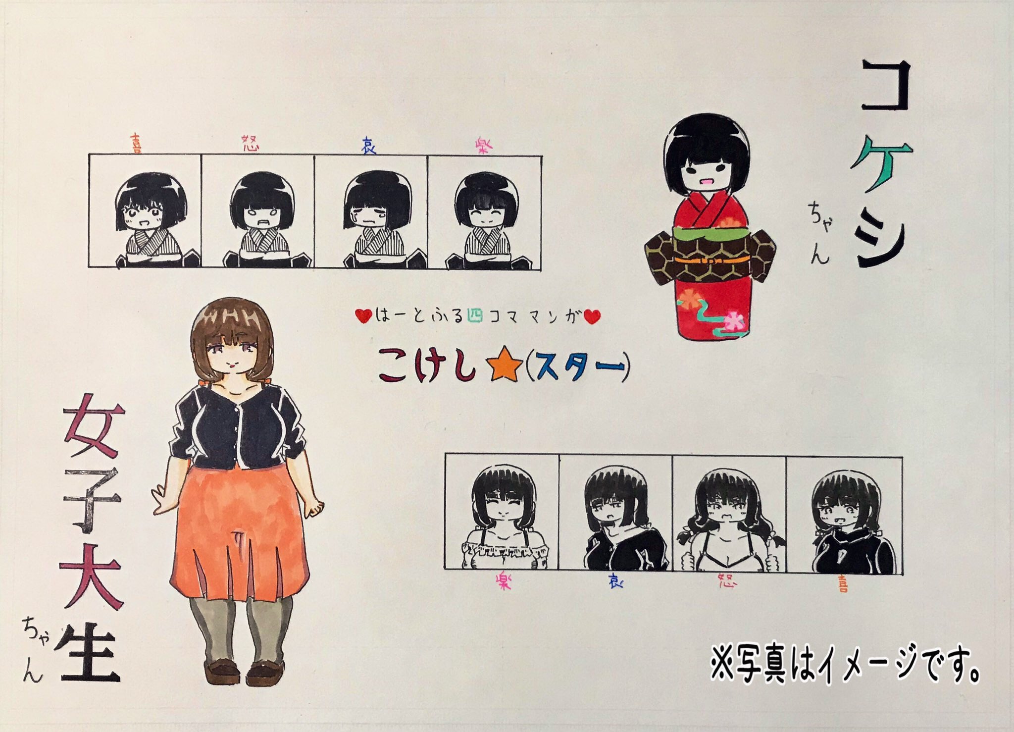 こけし こけしとミリタリーと女の子 ゆる可愛いイラストを描いてるぞ ๑ ᴗ 4コマ漫画もたまに投稿 令和に現れたおしゃべりお絵描きこけし お七をよろしくな こけし オリキャラ マシュマロ女子 T Co Raanrbfe3p Twitter