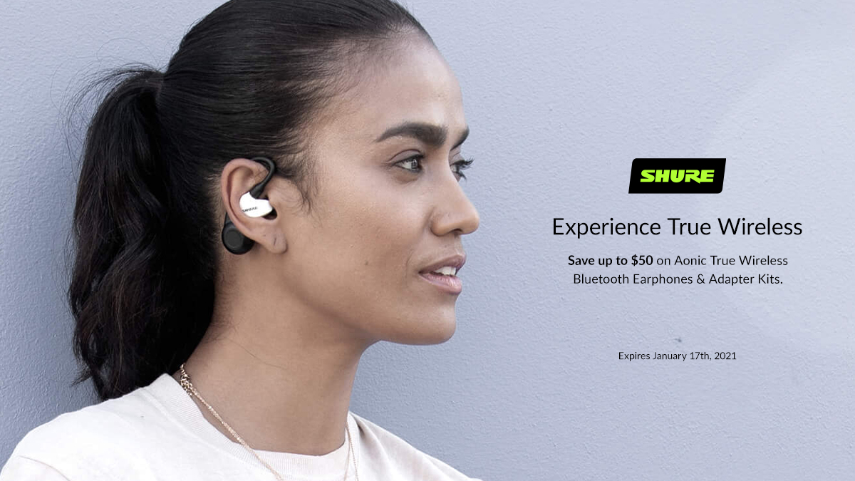 adorama's tweet image. Save up to $50 on @shure #Aonic True Wireless Bluetooth #Earphones &amp;amp; Adapter Kits! #Shure

Shop Now: bit.ly/2L7sx84