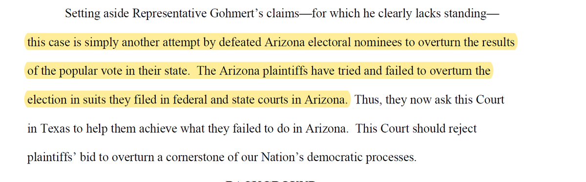 Glad to see that they're pointing out that this is additional litigation by vexatious litigants Kelli Ward and Her Arizonan Asshats.