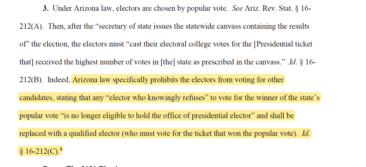 Some additional subtle shade here - pointing out that even if the Arizona pseudoelectors were the real electors, they'd still have to vote for Biden.