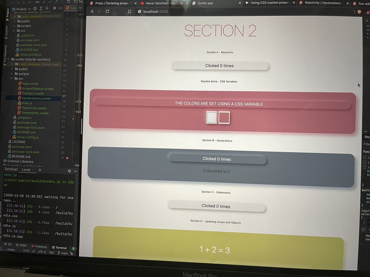 coding_witch's tweet image. #100DaysOfCode Day 4! I decided to wake up early and start working my way through the tutorial. I’m collaborating with a friend and we decided to convert our project to @sveltejs so I’ve been busy  updating the page. Going to add new features after testing it! #WomenWhoCode #NYE