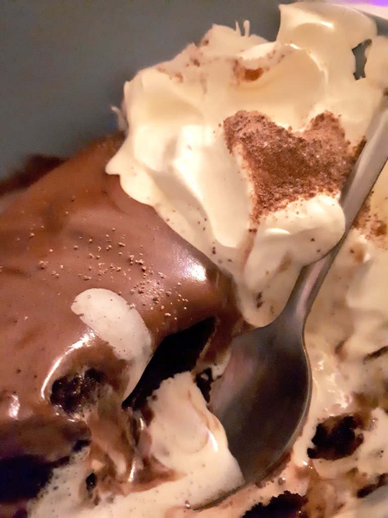 jaimexeames's tweet photo. Well it's RUDE not to 😋🍰🎂🍪🍩🍫🍦🍨🍧🍭🍬yummy chocolate fudge cake & whipped dairy cream 💓 #choccake #fatface #selflove hehe 😉 2am & I'm living my best life my special mochachocalattayyayyaa said in lady marmalade singing voice 🎶🎵🎤I'll share my secret to this yumnubess https://t.co/xgjbQF8WiY