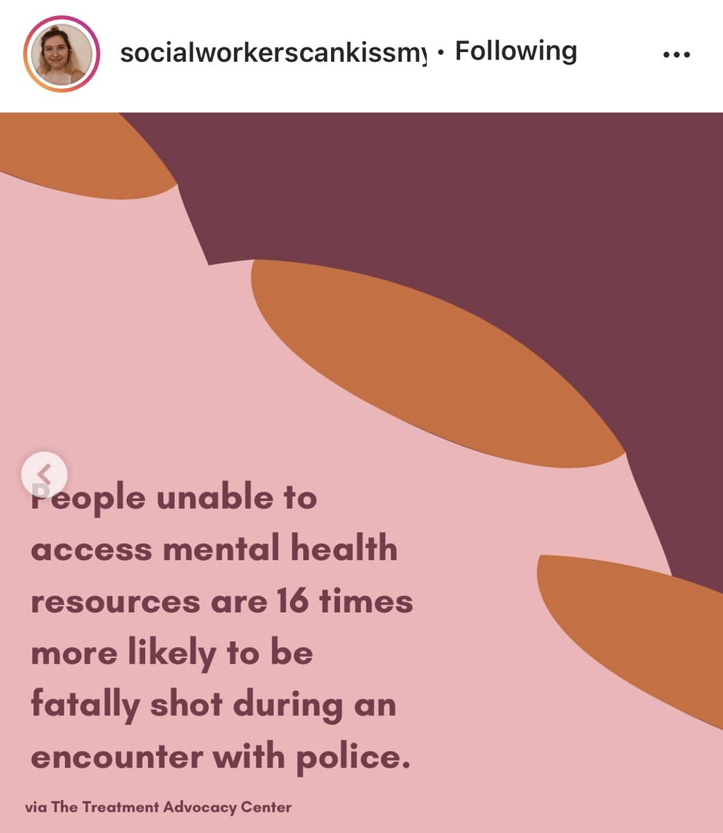 SLIDE 2: 1 in 4 people murdered by police are experiencing a mental health crisis at the time they are murdered. SLIDE 3: People unable to access mental health resources are 16 times more likely to be fatally shot during an encounter with the police. 14/