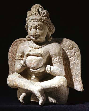 This son born later to Kashyapa was Garuda. He flew to Indraloka to get Amrita and defeated Indra. Later, he restored amrit vessel to Indra and was honoured as the King of birds and as the mount of Sri Vishnu.  @JumbuTweeple  @artist_rama