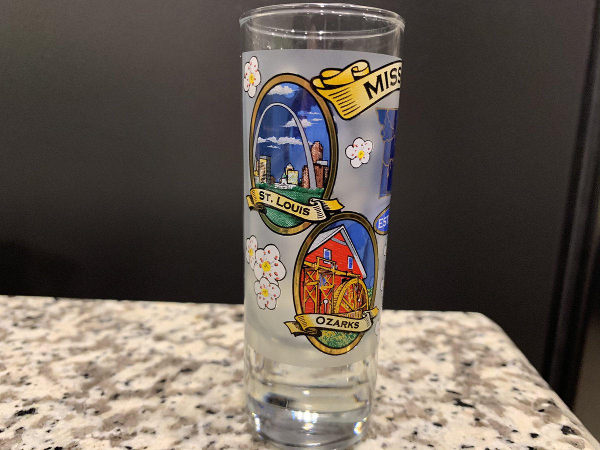 Day 61: In lieu of travel I’d like to do a tour of past trips via shot glasses. This was from a trip to the St. Louis Mardi Gras (one of the biggest outside of NOLA) and a trip with some friends to the Ozarks (we went tubing and I read Under the Dome). And we saw the Arch.