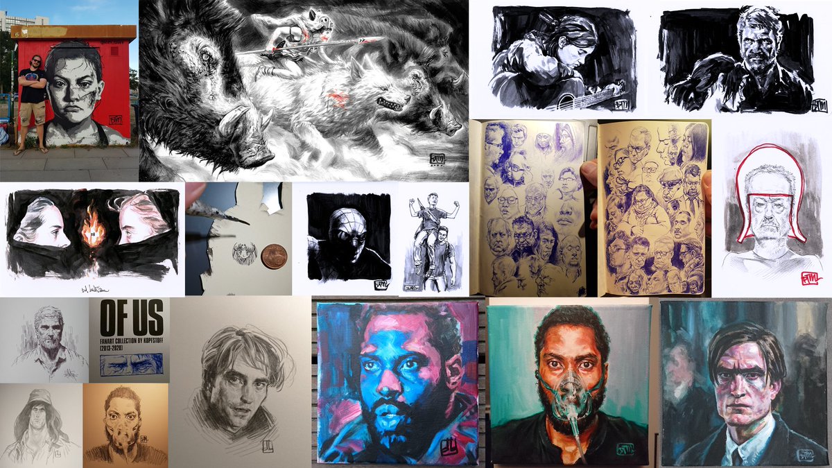 #artsummary2020 #art2020: this year was special. There was a lot of #TheLastofUs related art since #TheLastofUsPartII finally came out, but also #TheFirstOfUs had its first release. I am happy to have created significantly more analog than digital works. 4 sheets against... (1/2) 