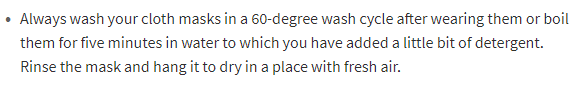 The Finnish mask recommendation says cloth masks are not as effective in protecting the bearer, but it doesn't leave cloth masks outside the recommendation. They are also included in the instructions. https://thl.fi/en/web/infectious-diseases-and-vaccinations/what-s-new/coronavirus-covid-19-latest-updates/transmission-and-protection-coronavirus/recommendation-on-the-use-of-face-masks-for-citizens