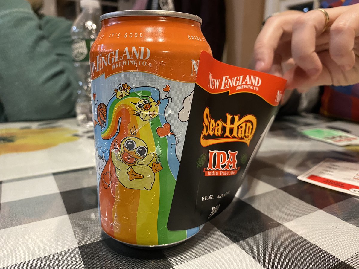 RobKing21's tweet photo. @NewEnglandBrew what’s the deal with this guys? Sea hag wrapper on another can. And where can I buy fuzzy baby ducks beer?! Lol https://t.co/wosUx3hZ1H